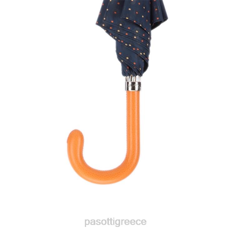 ομπρέλα | PASOTTI 478 51404-2 p - tie ομπρέλα με στάμπα με πορτοκαλί δερμάτινο χερούλι 2N6B8152 άνδρες